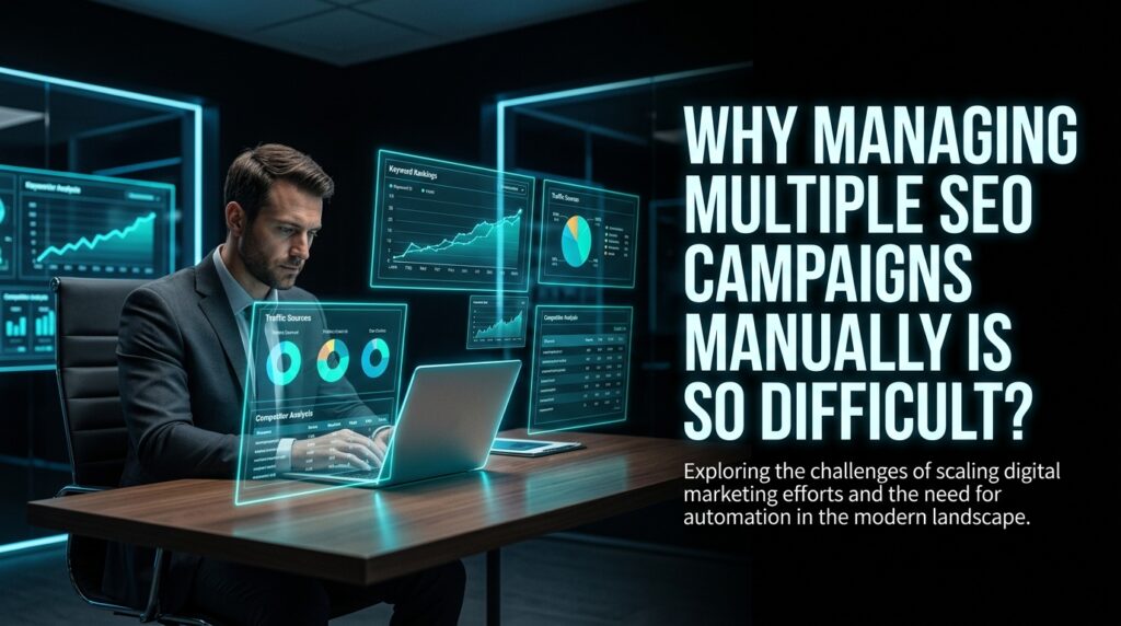 What makes it hard to manage multiple SEO campaigns manually?